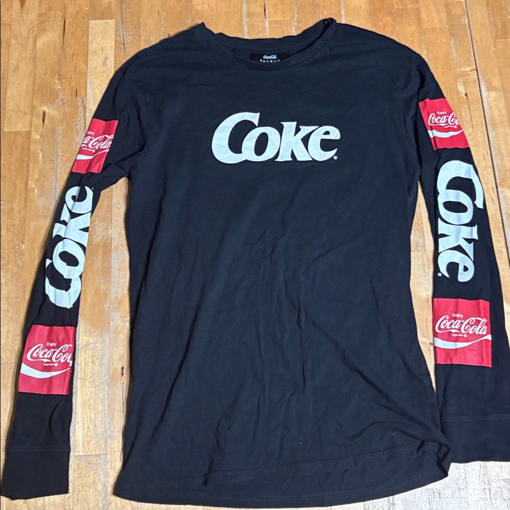 PacSun Black Coca-Cola long sleeve Graphic Tee
